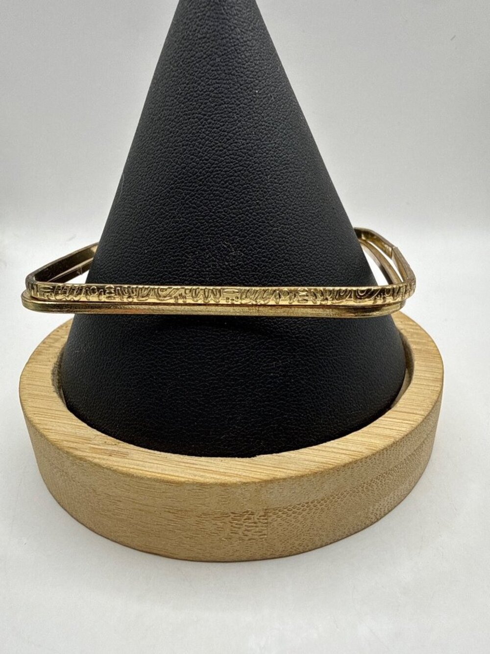 Vintage Gold Square Bangle Bracelets Set | Minimalist Geometric Stackable Retro - Picture 2 of 5